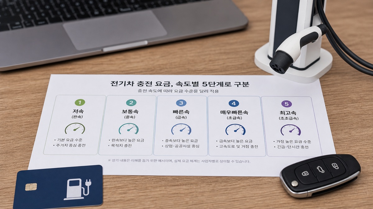 전기차 공공 충전요금 개편을 설명하기 위한 AI 생성 이미지